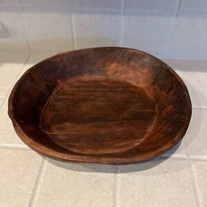 Rustic Brown Wooden Bowl